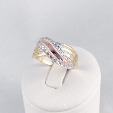 Žluté zlato prsten tříbarevný 